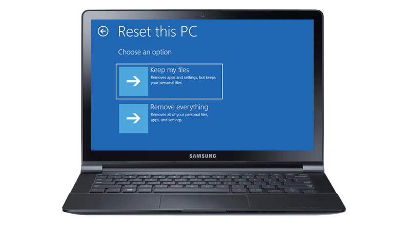 reset laptop to factory settings