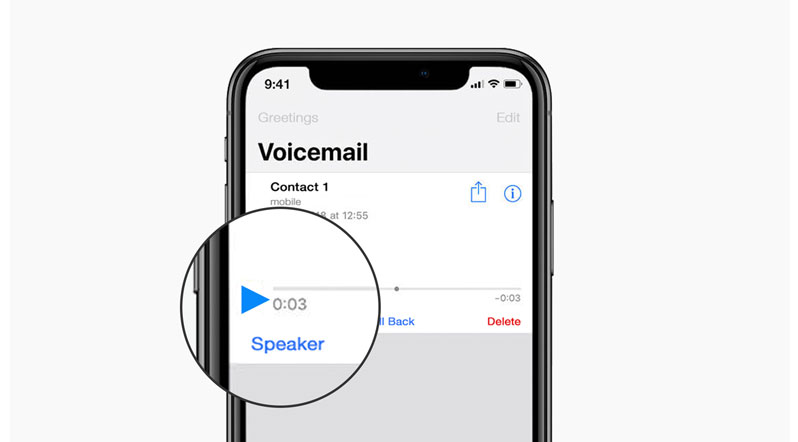 listen voicemail message